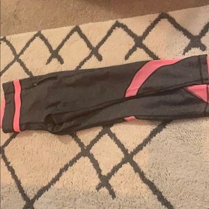 Grey & Pink CROPPED Lulu leggings